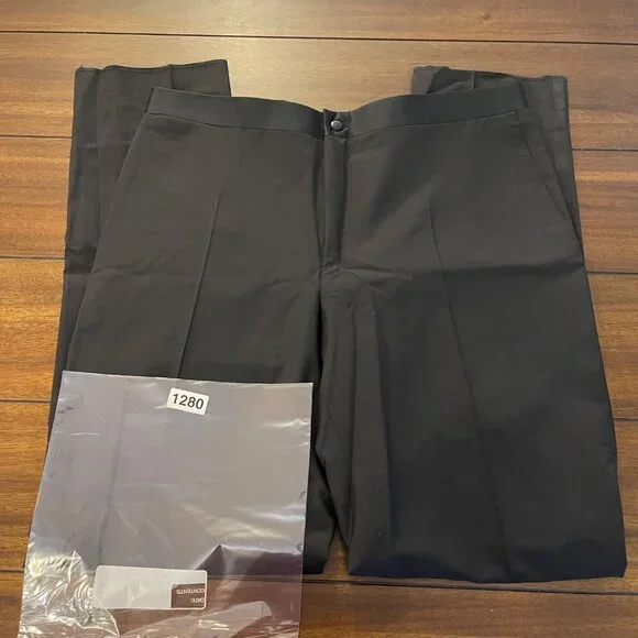 NWOT Canali Men's Tessuto Trousers in Black size 38
